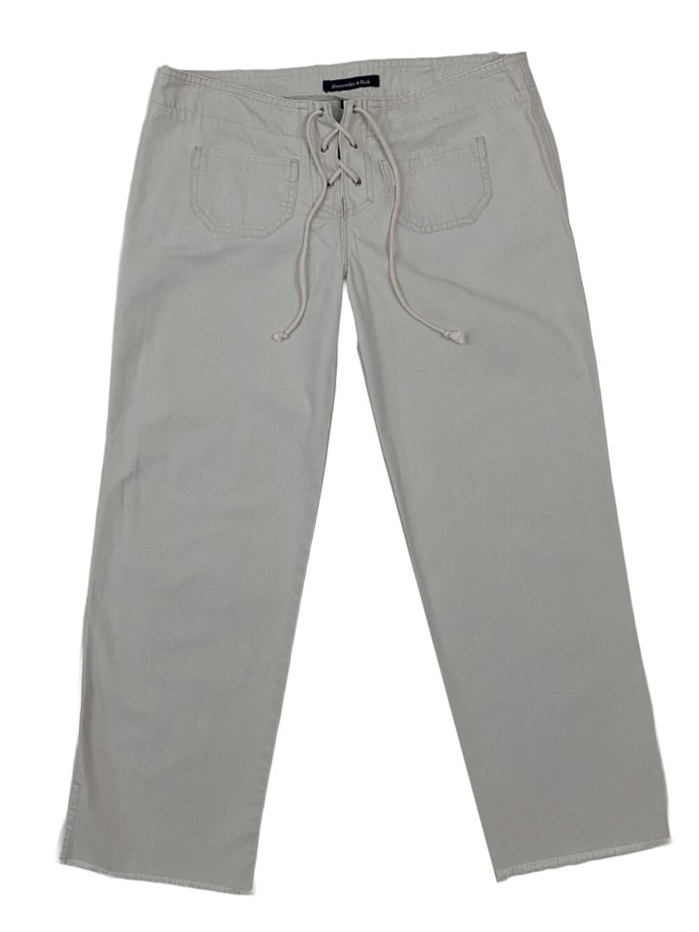 2000s Abercrombie vintage lace front low rise khaki capris